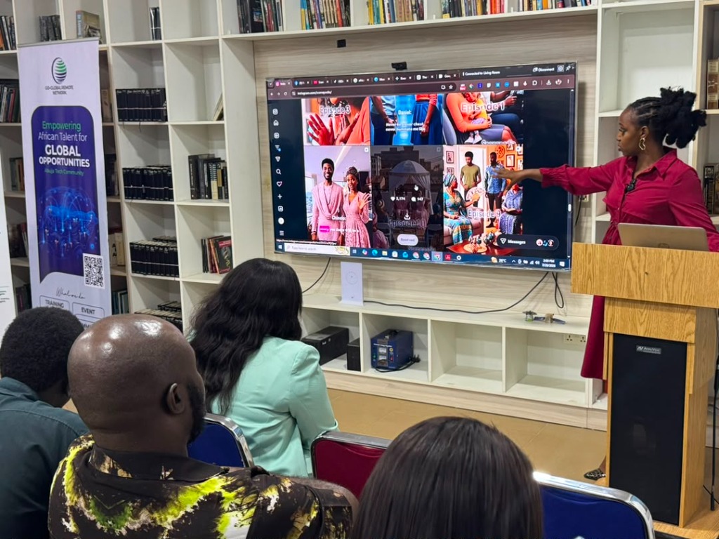 Mary Mmoh explaining AI Storytelling screen